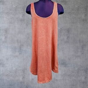 Sparkle &‎ Fade Coral Acid Wash Beach Ribbed Knit Tank Dress Size Medium S19
